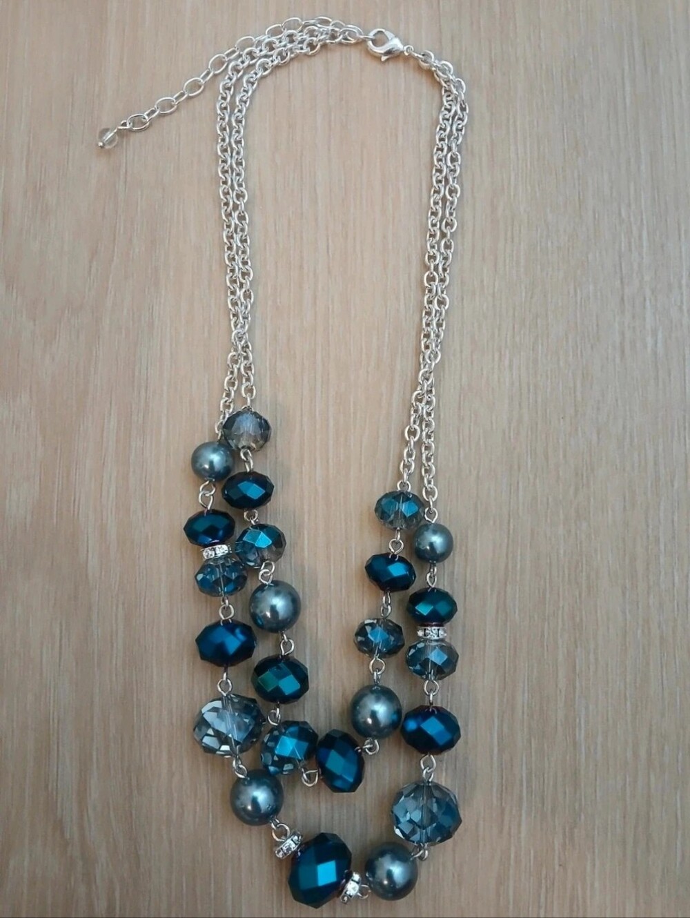 Multi-Strand Bluel Crystal Bead Necklace - Women Jewelry